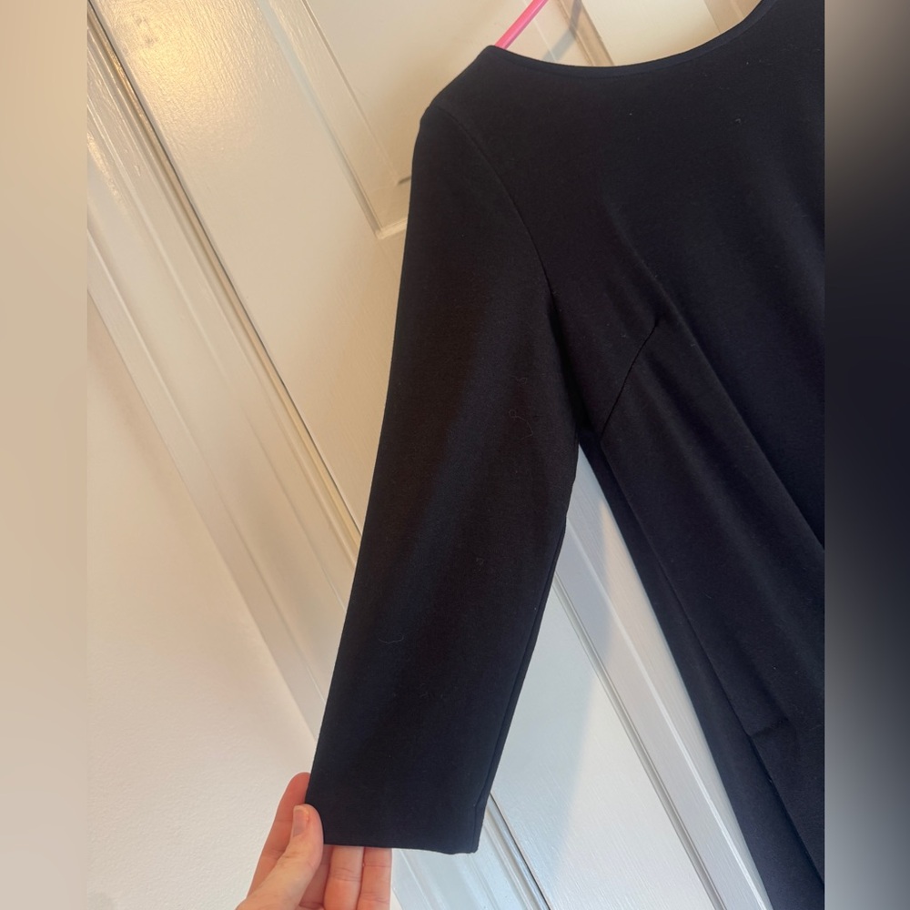 Sara Campbell Classic Black Mini Dress with White Pleated Back - Picture 2 of 10